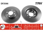 TRW DF2586 диск тормозной (259x20,6)